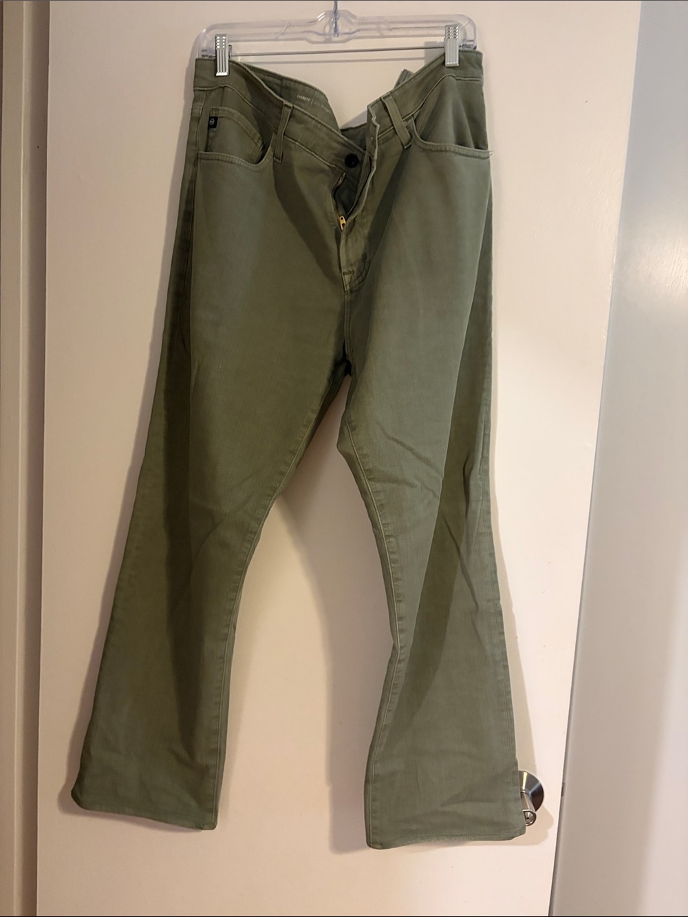 Ag Adriano Goldschmied Olive Straight-Leg Jeans